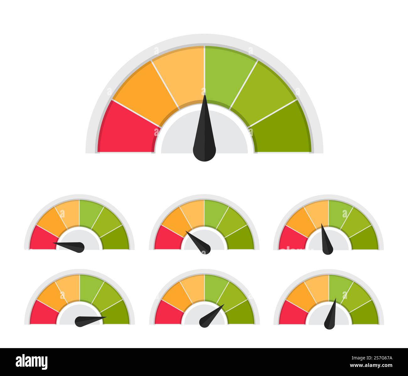 Customer meter. Different emotion customer service mangement. Vector flat illustration Stock Vector