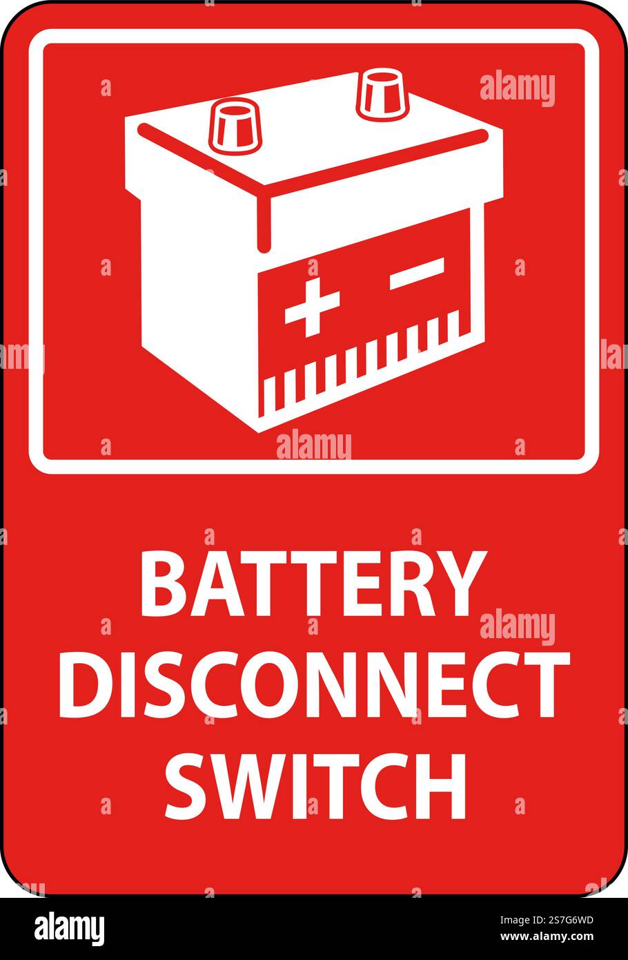 Battery Disconnect Switch Sign On White Background Stock Vector Image ...