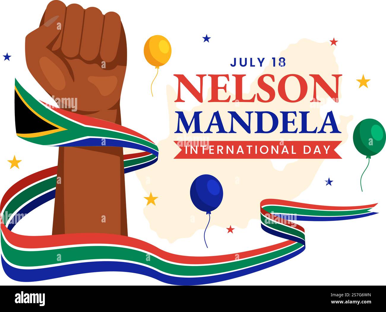 Happy Nelson Mandela International Day Vector Illustration on 18 July ...