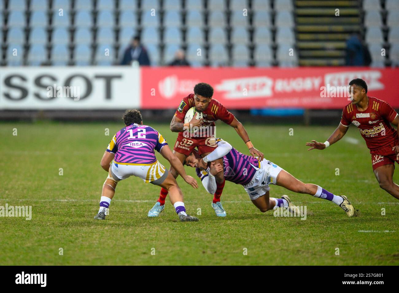 Seta Toganiyadrava ( Usap Perpignan ) during Zebre Parma vs USAP, Rugby ...