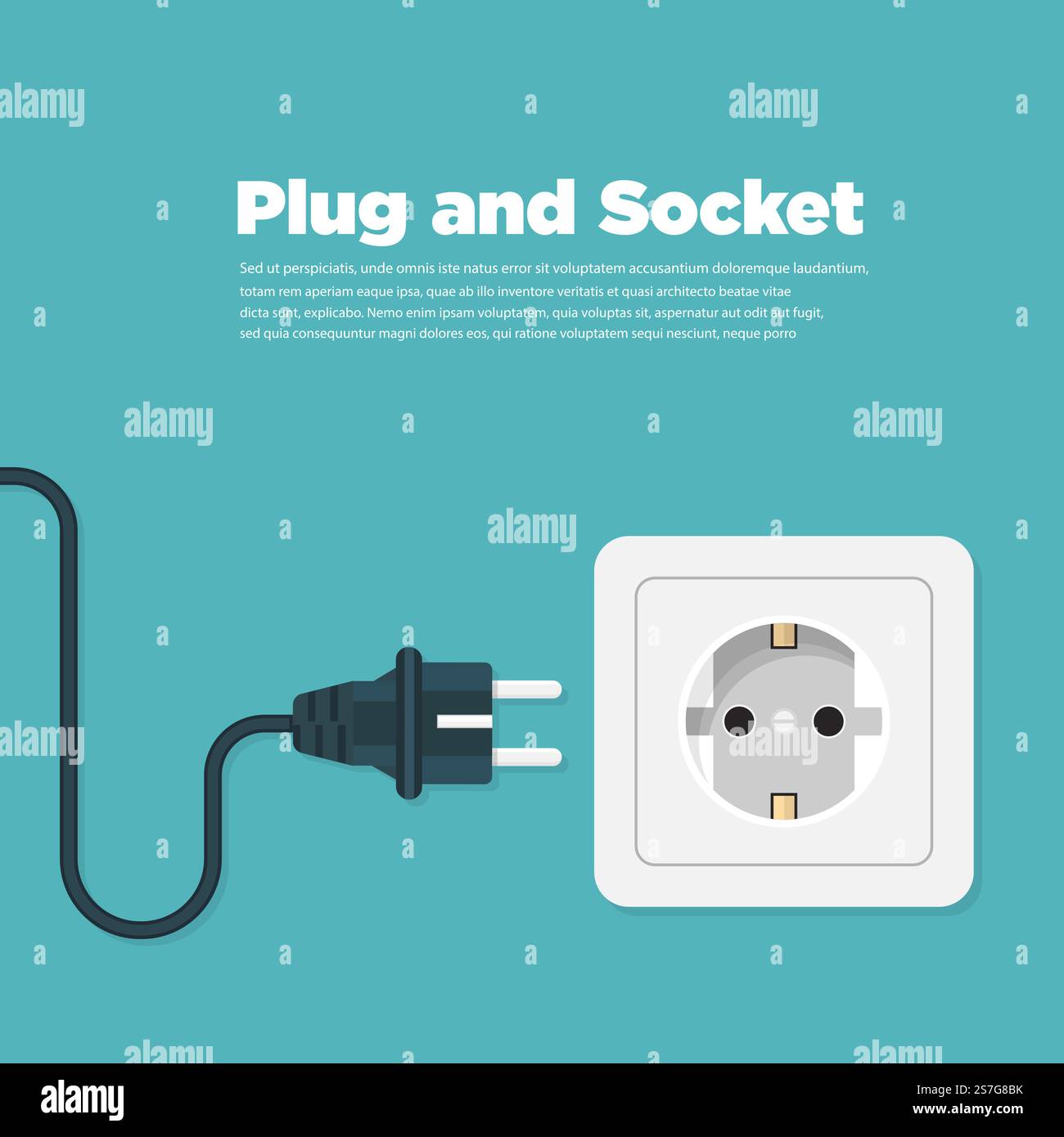 Power outlet flat icon. Vector illustration Stock Vector