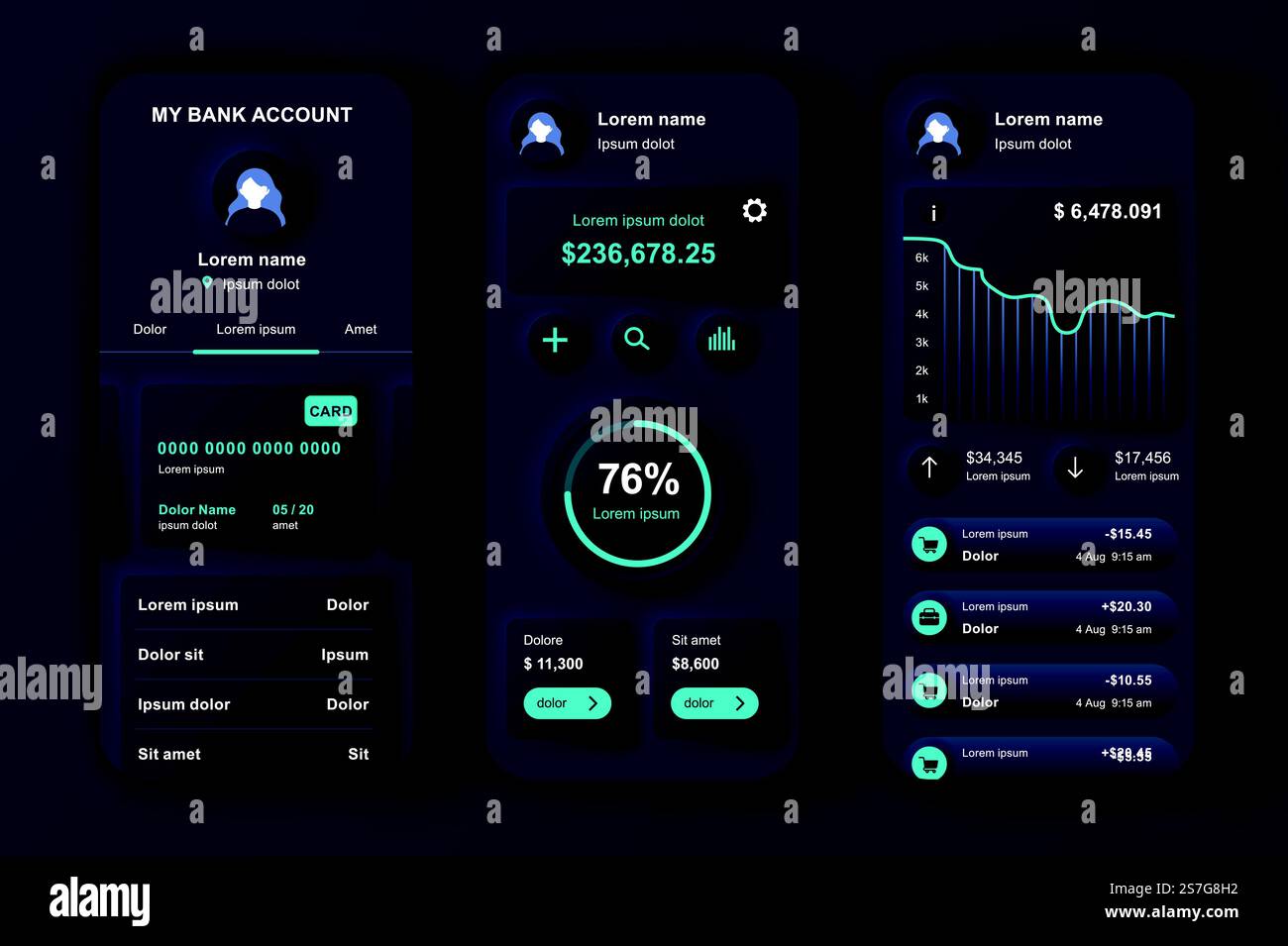 Online banking unique neumorphic design kit for app. Mobile wallet ...