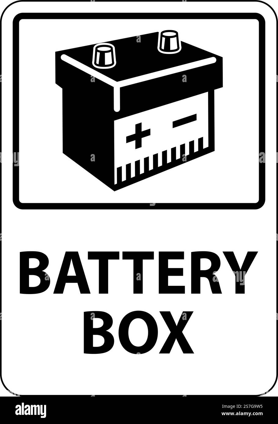 Symbol Battery Sign Battery Box On White Background Stock Vector Image ...