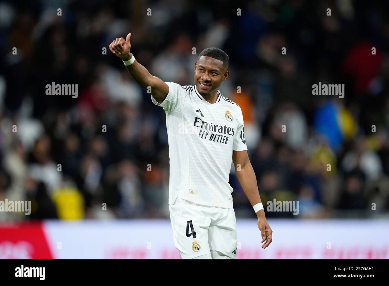 David Alaba of Real Madrid saludates to the supporters during the ...