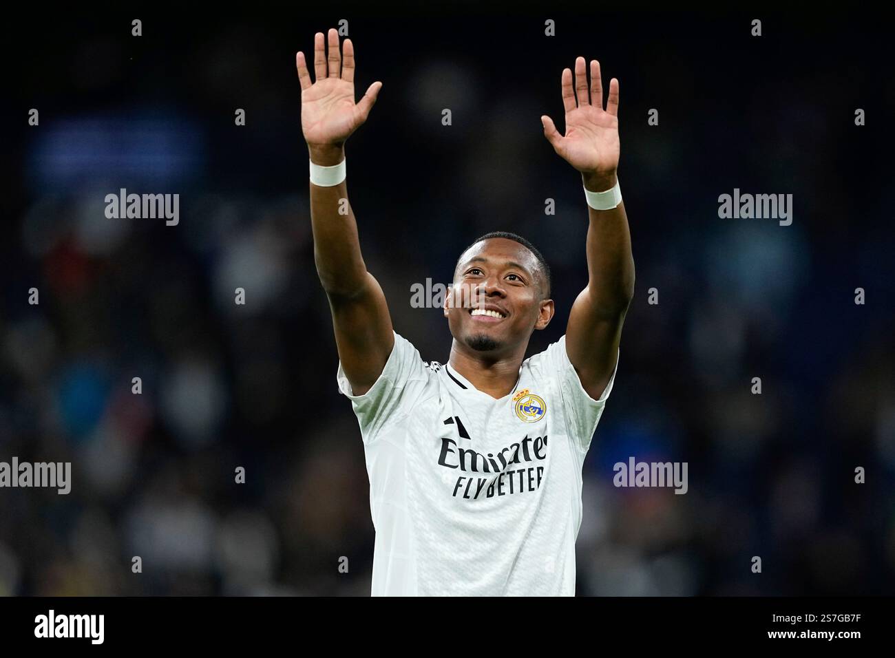 David Alaba of Real Madrid saludates to the supporters during the ...