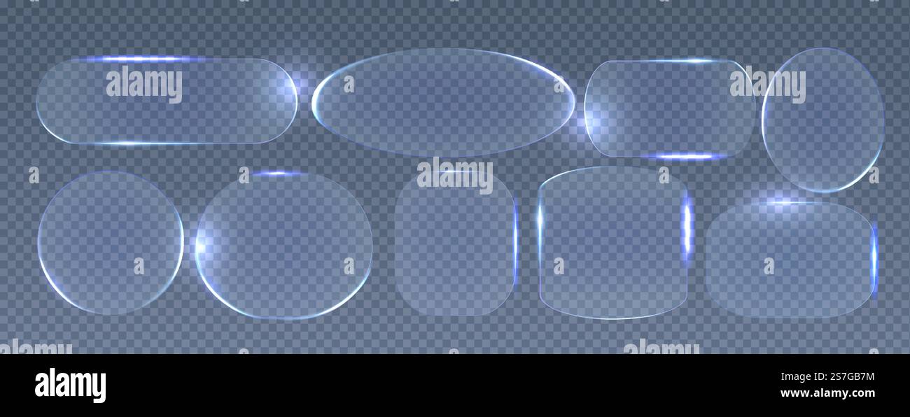 Neon glass frame collection with luminescent geometric elements - blue ...