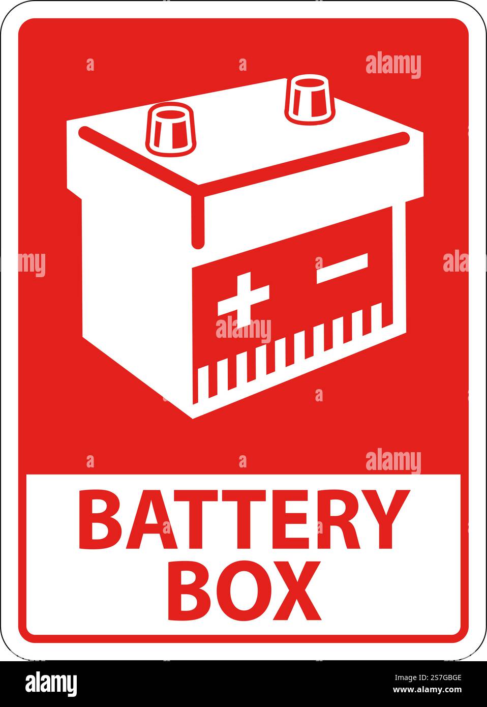 Symbol Battery Sign Battery Box On White Background Stock Vector Image ...