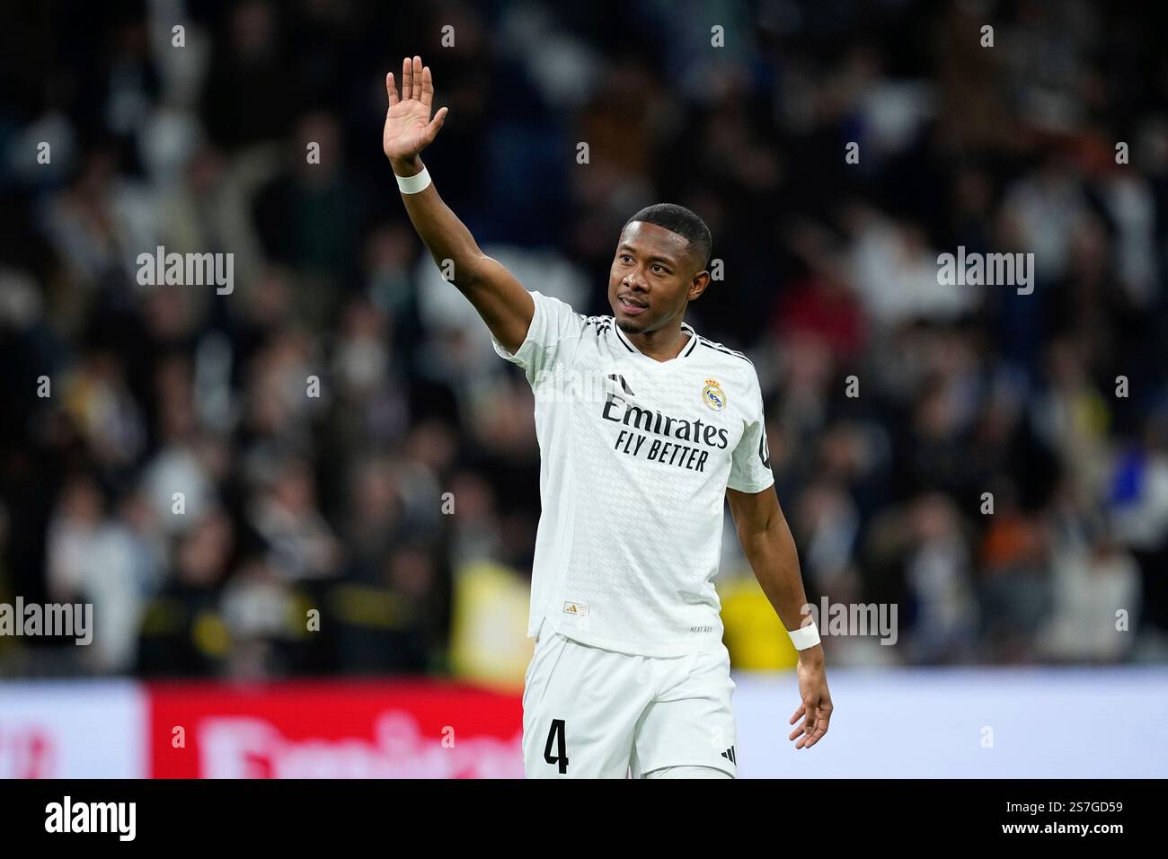 David Alaba of Real Madrid saludates to the supporters during the ...