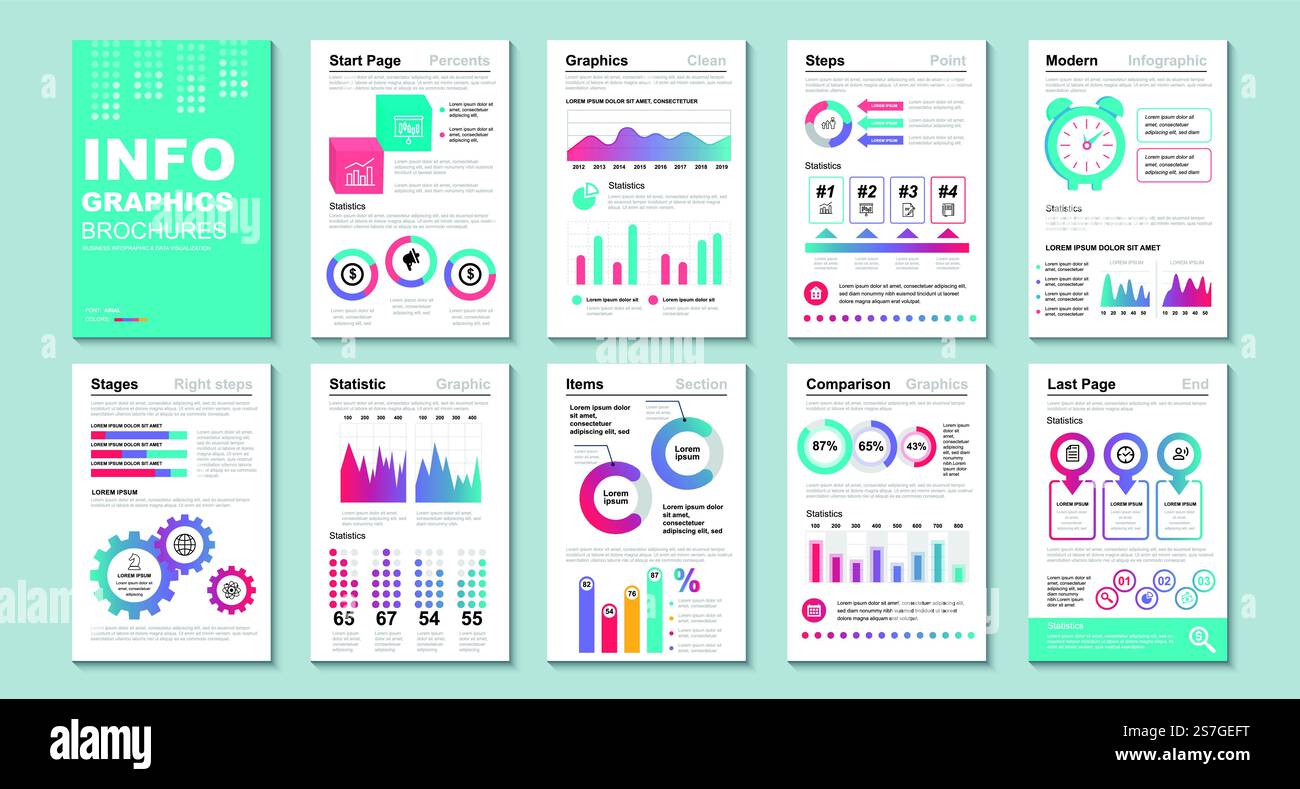 Infographic brohucres data visualization vector design template. Can be ...