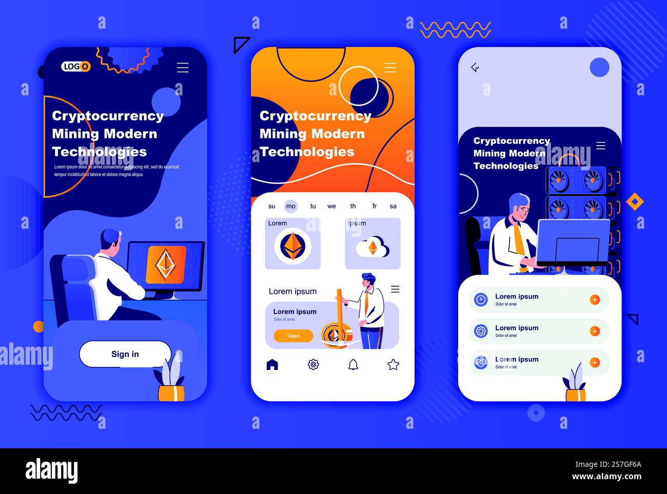 Cryptocurrency mining onboarding mobile app page screen with linear  concepts. Electronic bitcoin currency wallet walkthrough red steps graphic  instruc Stock Vector Image & Art - Alamy