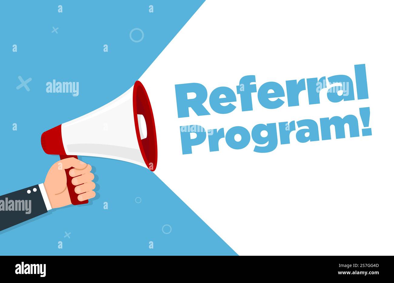 Megaphone with referral program. Vector illustration Stock Vector