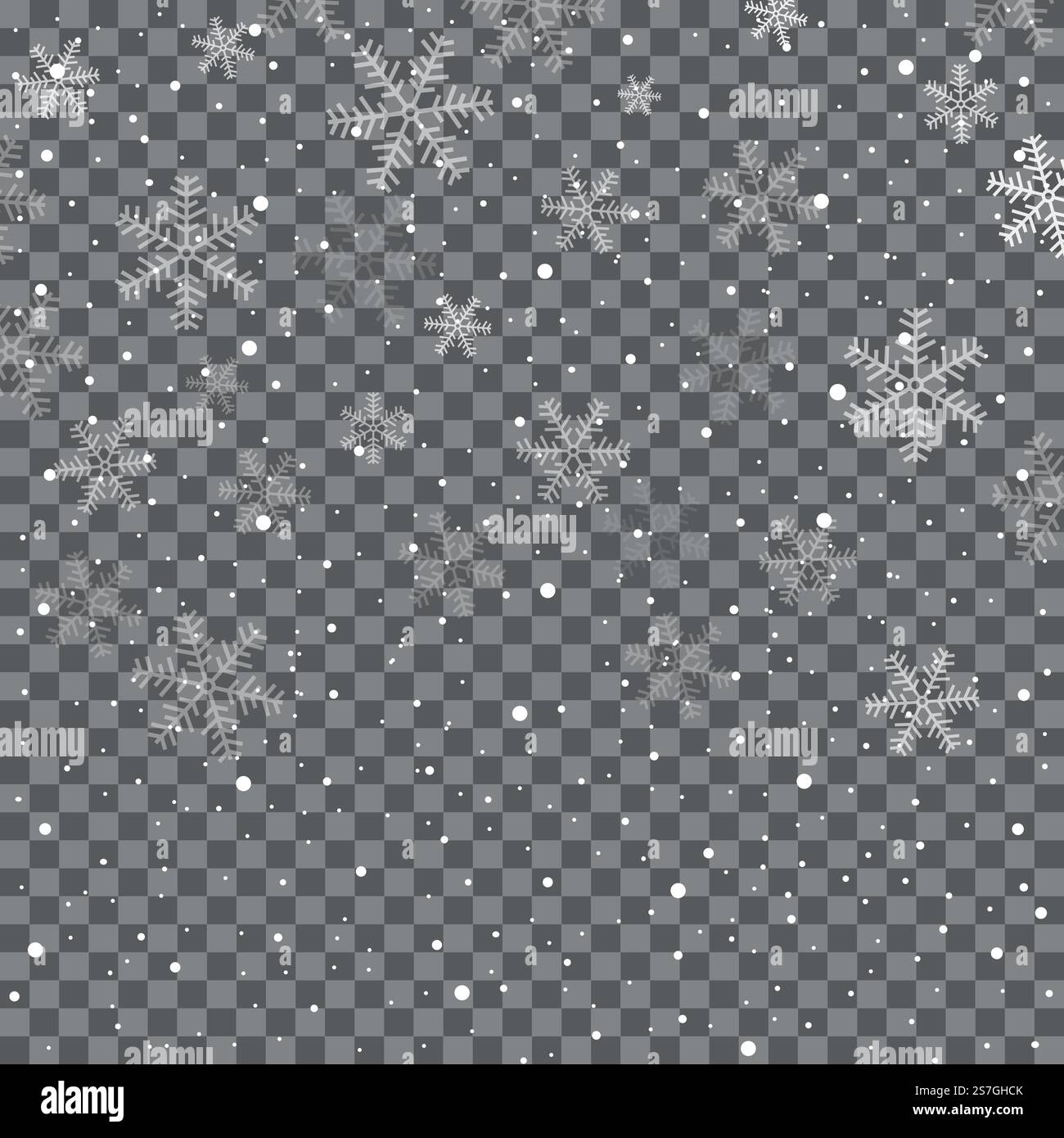 Falling snowflakes on transparent background. Vector illustration Stock ...