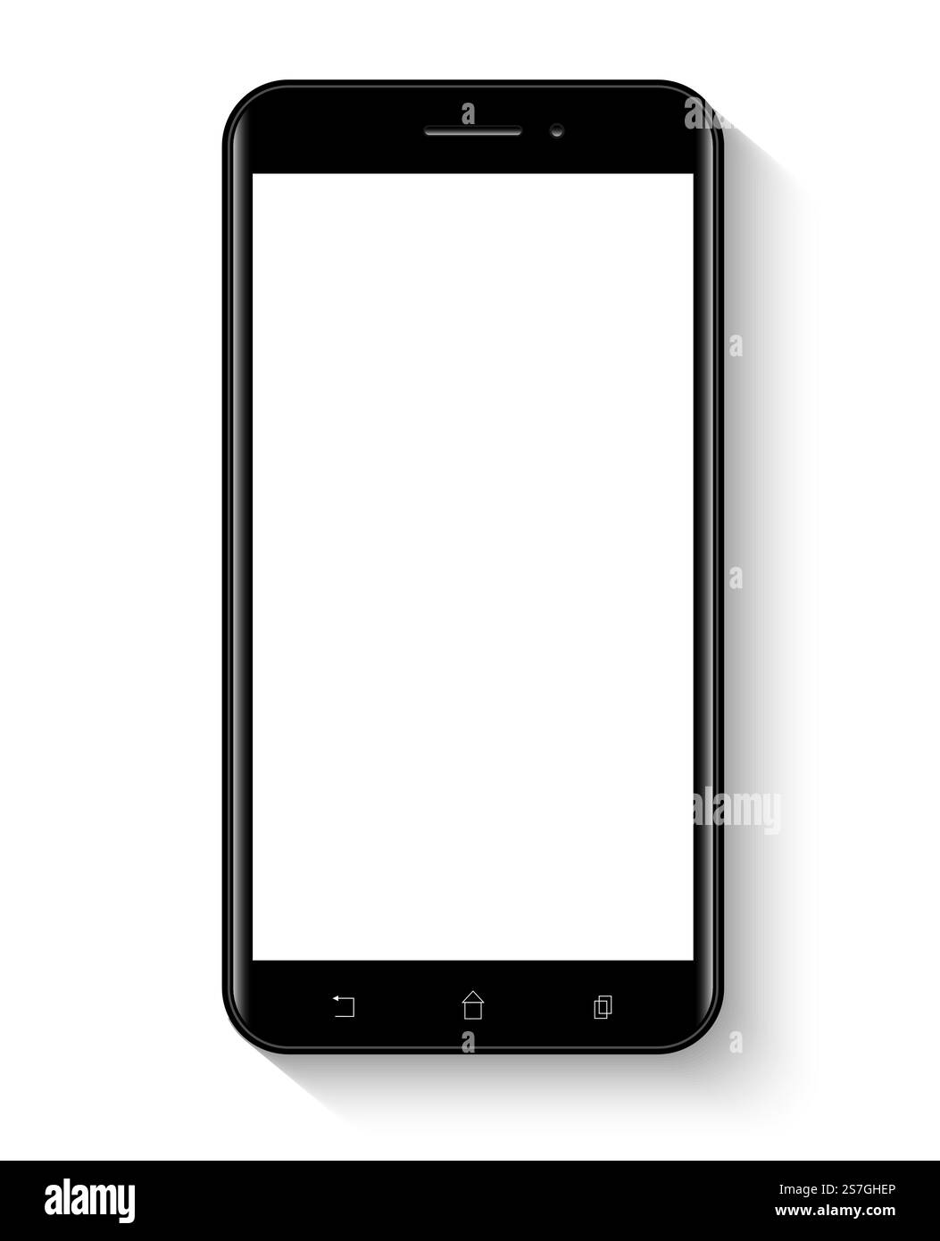 Realistic smartphone with empty white screen. Vector illustration Stock ...