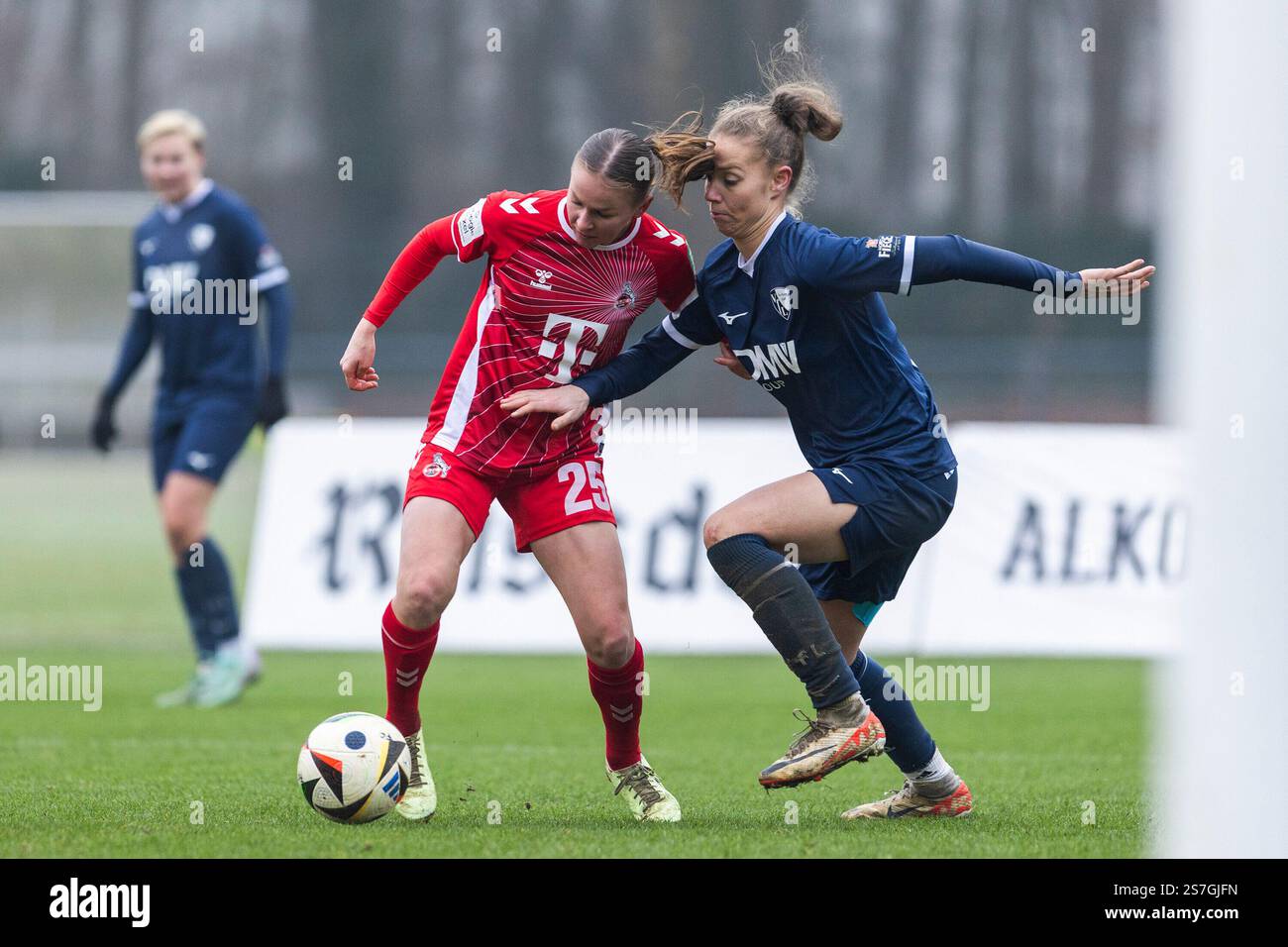 Laura Donhauser (1. FC K?ln, #25) im Zweikampf mit Franziska Wenzel ...