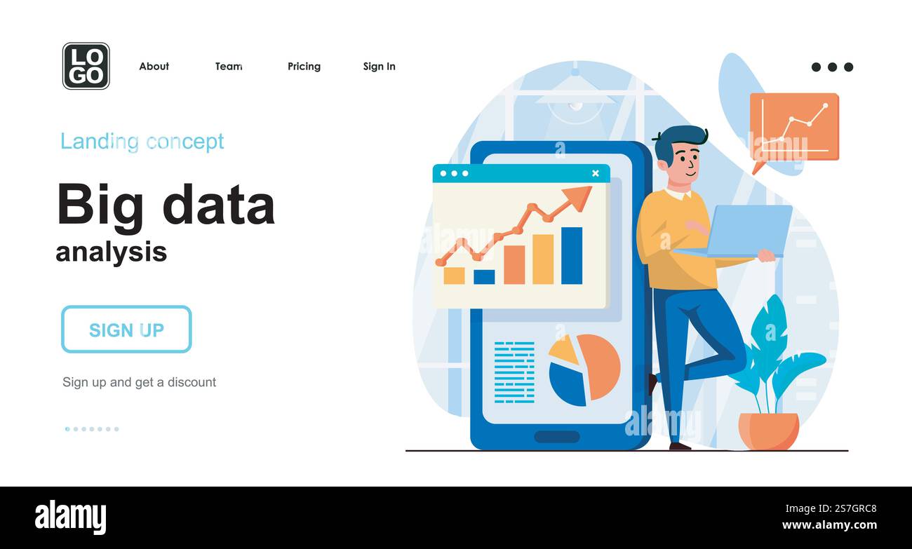 Big Data analysis web concept. Financial accounting in mobile app ...