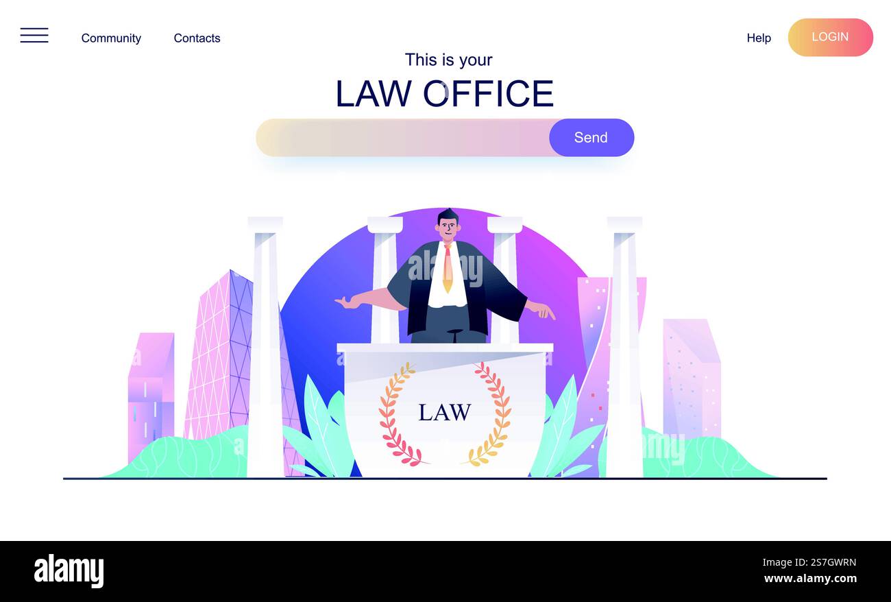 Lawyer service web page Stock Vector Images Alamy