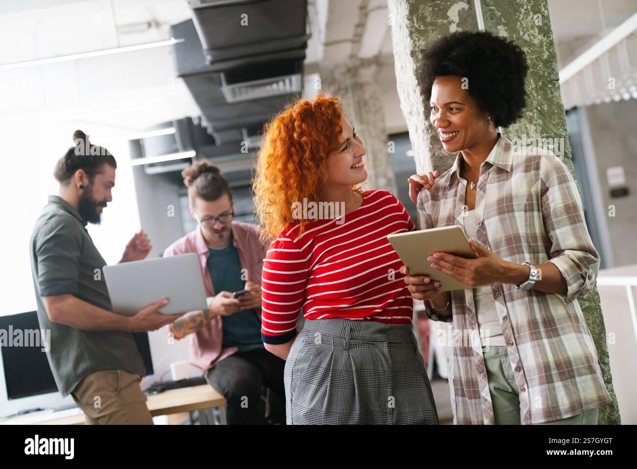 Developing programming and coding technologies. Programmer working in a software develop company Stock Photo