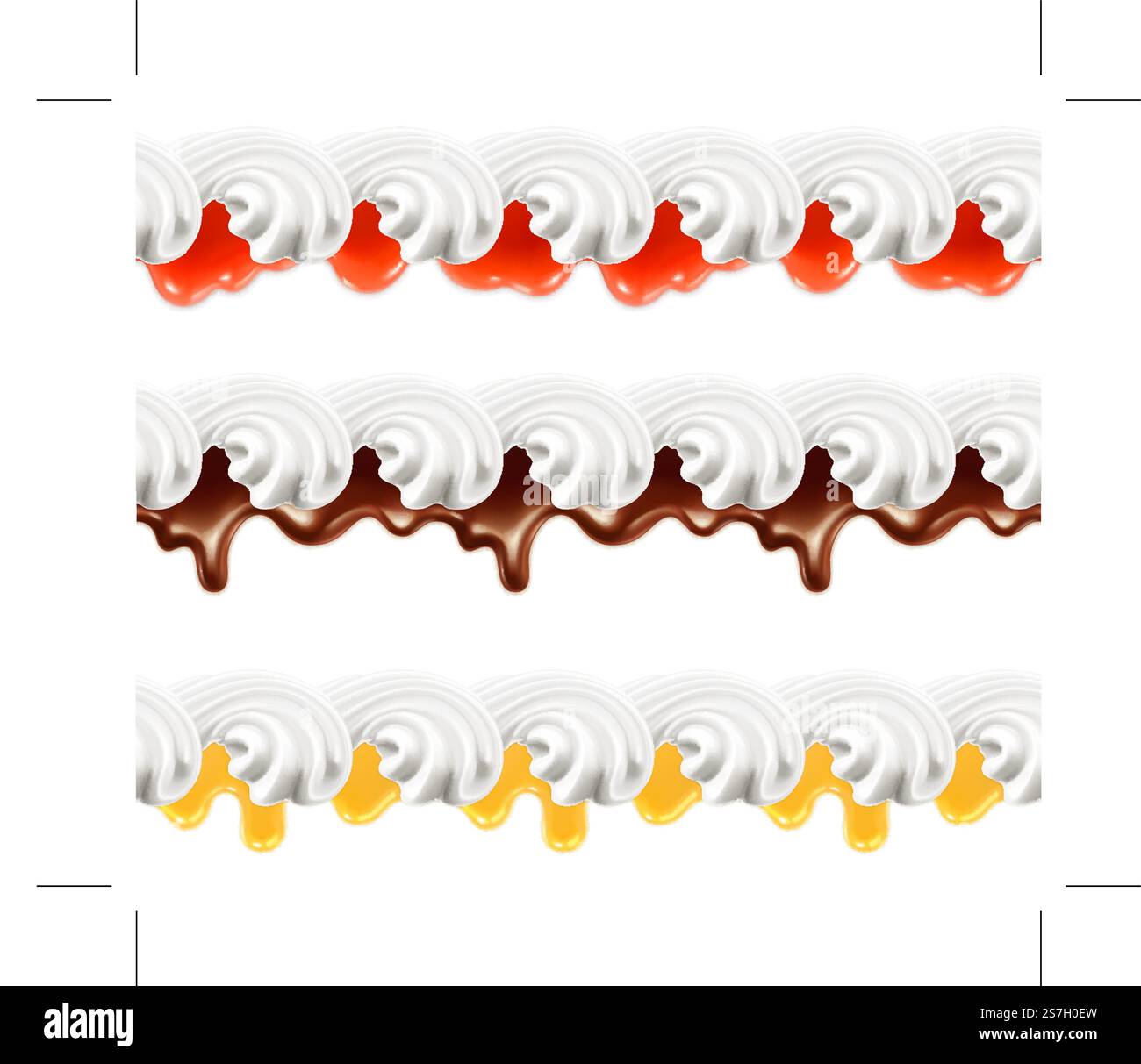 Sweet borders, vector seamless patterns Stock Vector