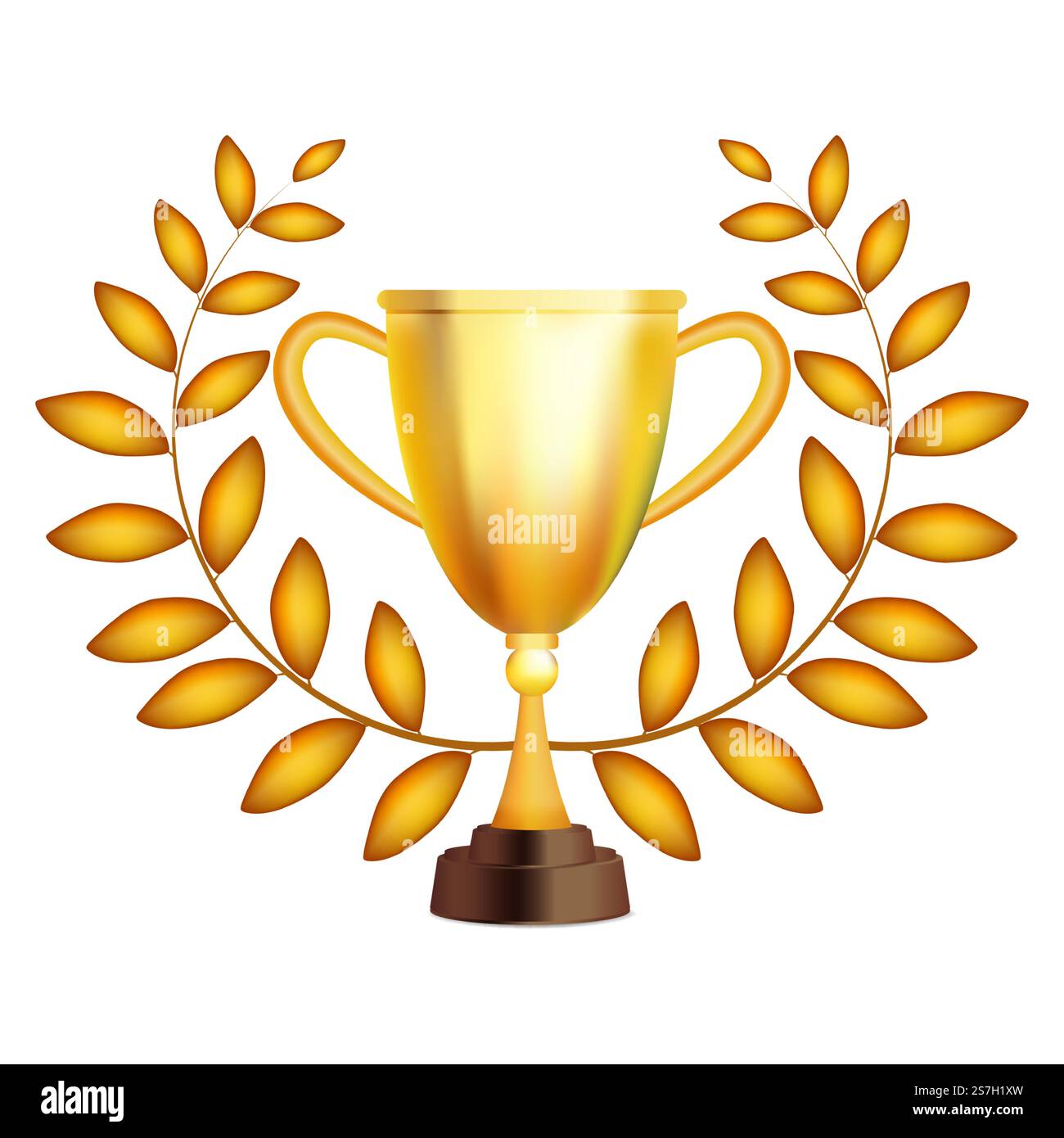 Winner trophy gold cup with Laurel wreath. Vector Illustration EPS10 ...