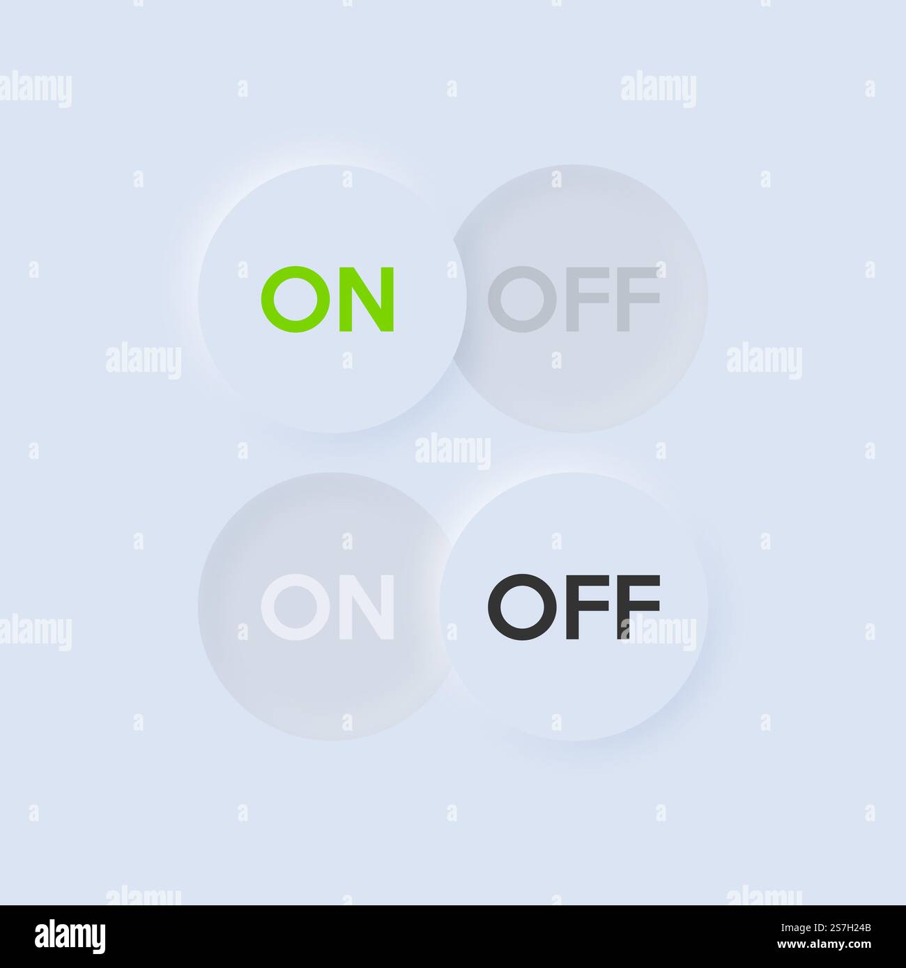 Icon On and Off toggle switch button. Neumorphism UI and UX design ...
