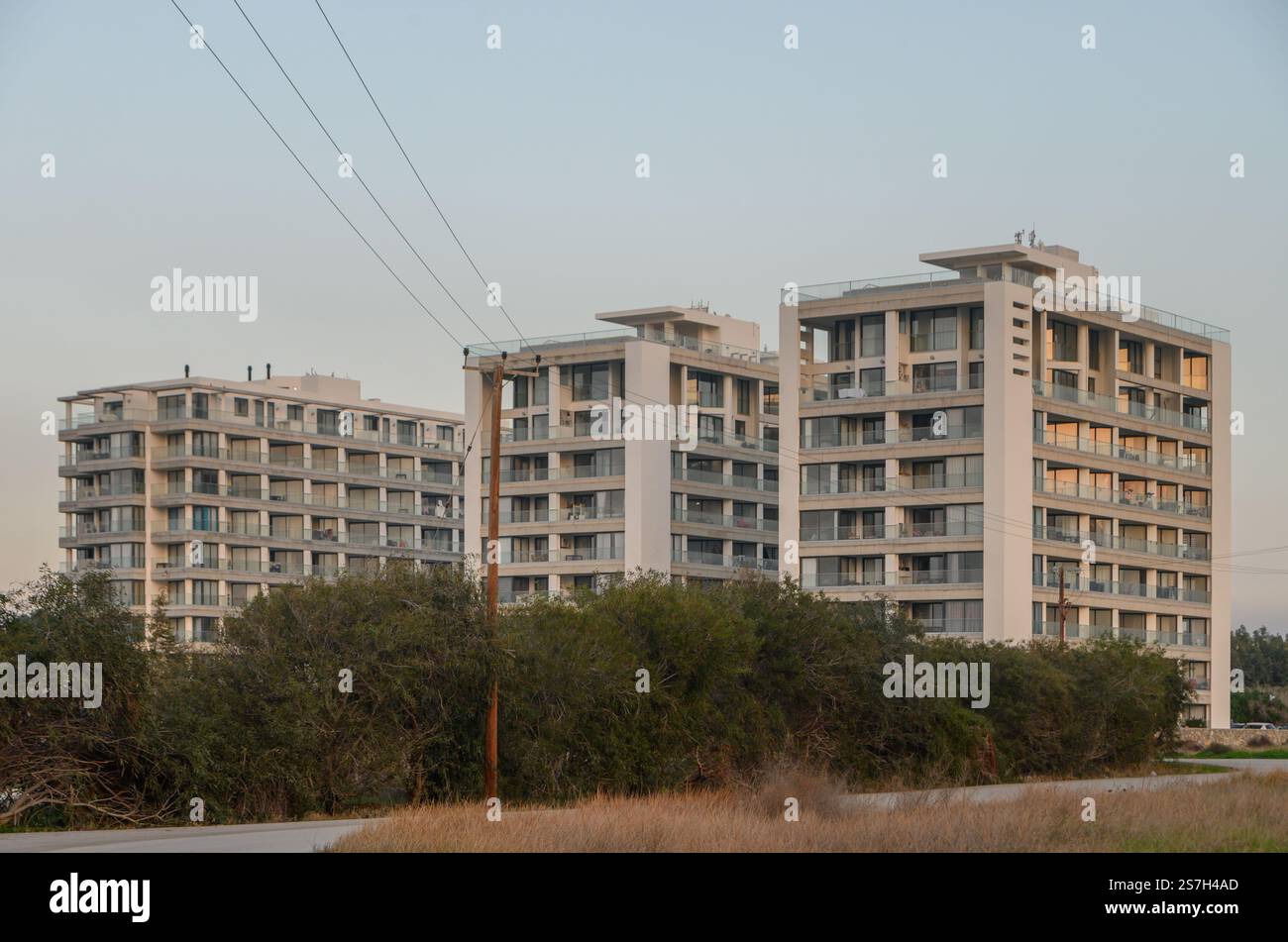Image showcasing New high-rise apartments exhibit contemporary architecture, surrounded ...