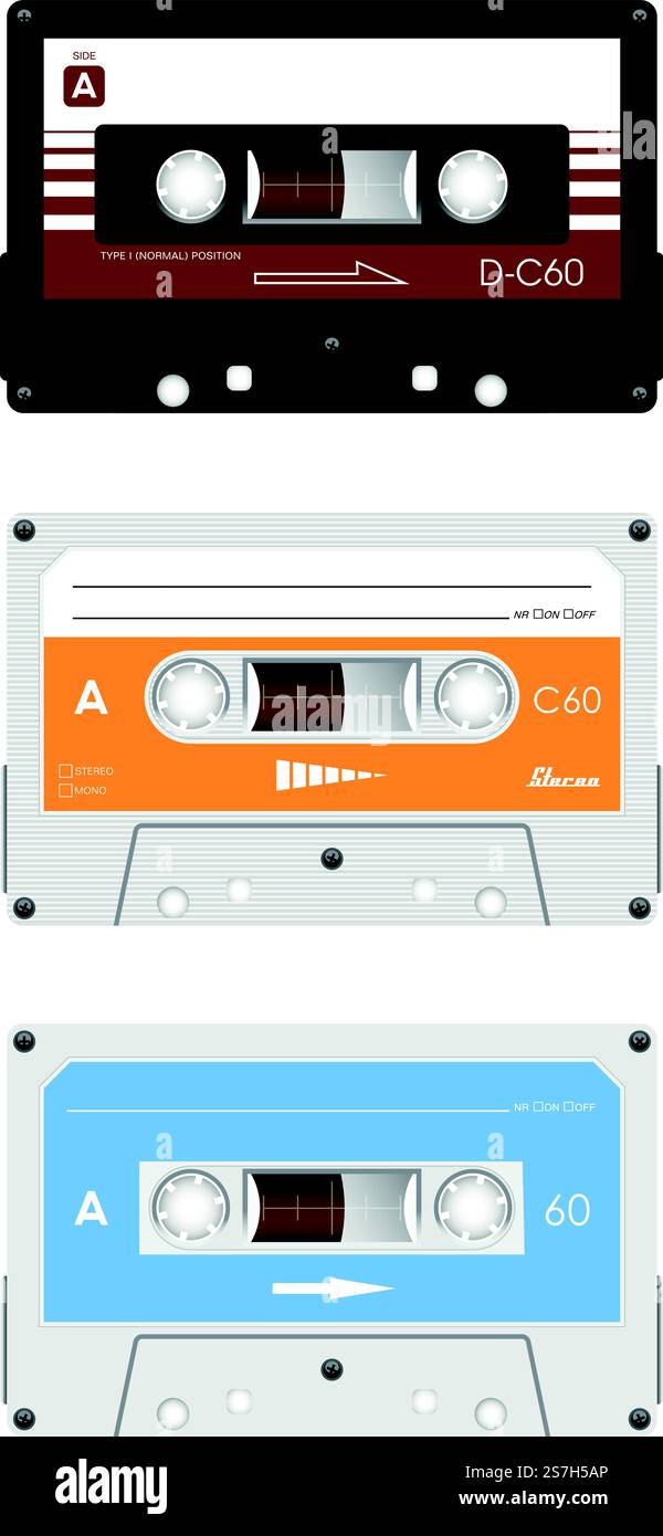 Collection of vector retro audio cassettes Stock Vector Image & Art - Alamy