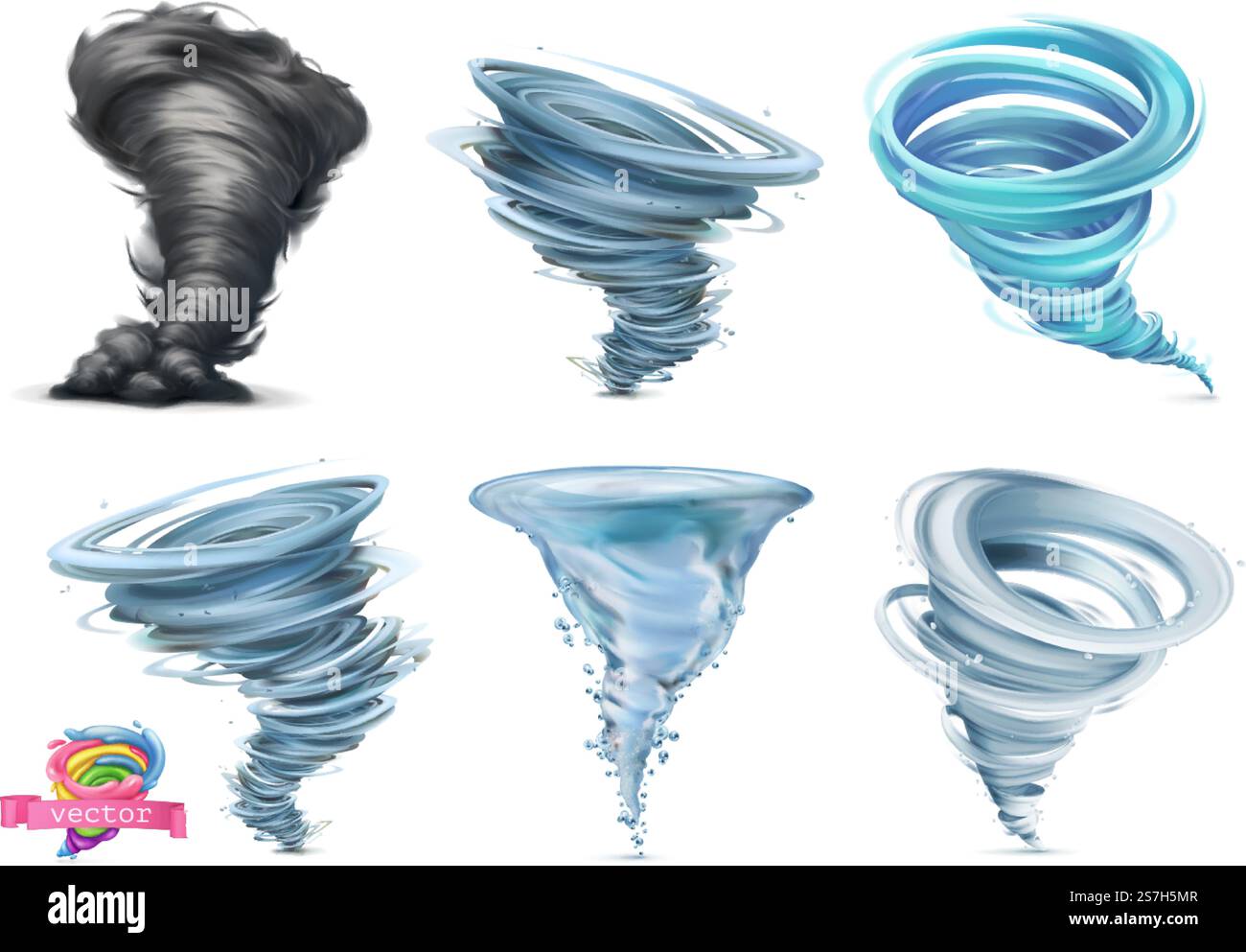 Tornado. Hurricane. 3d vector icon set Stock Vector Image & Art - Alamy