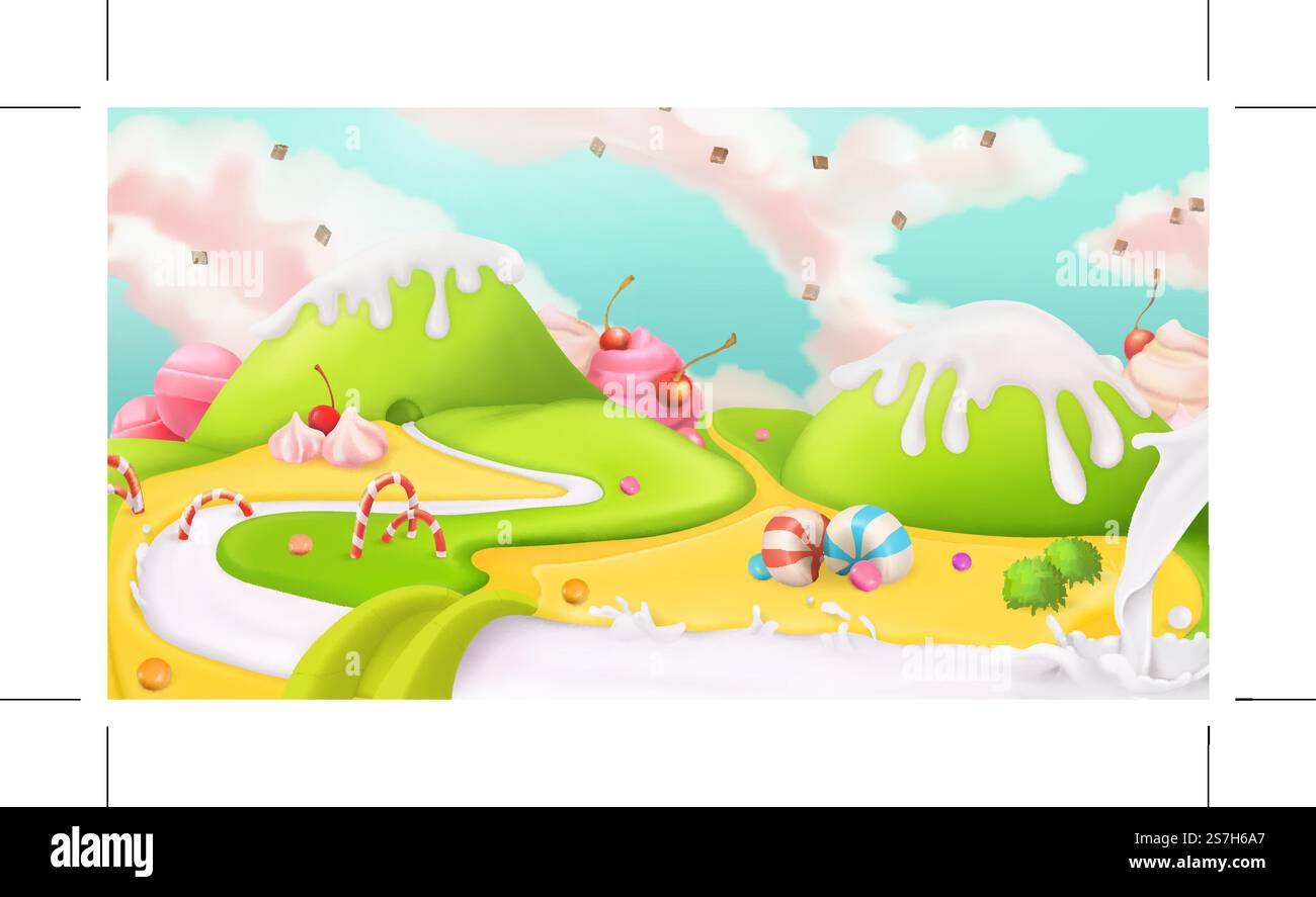 Sweet landscape, vector background Stock Vector