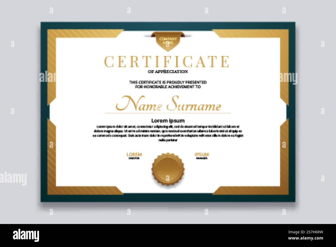 Modern Certificate Template Vector Design Stock Vector