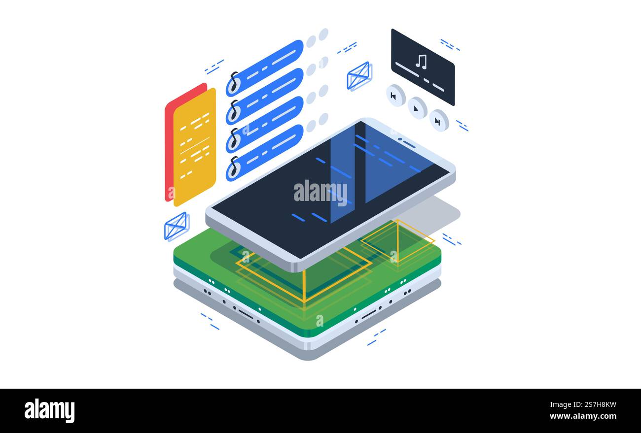 Data visualization concept. 3d isometric vector illustration.. Safe ...