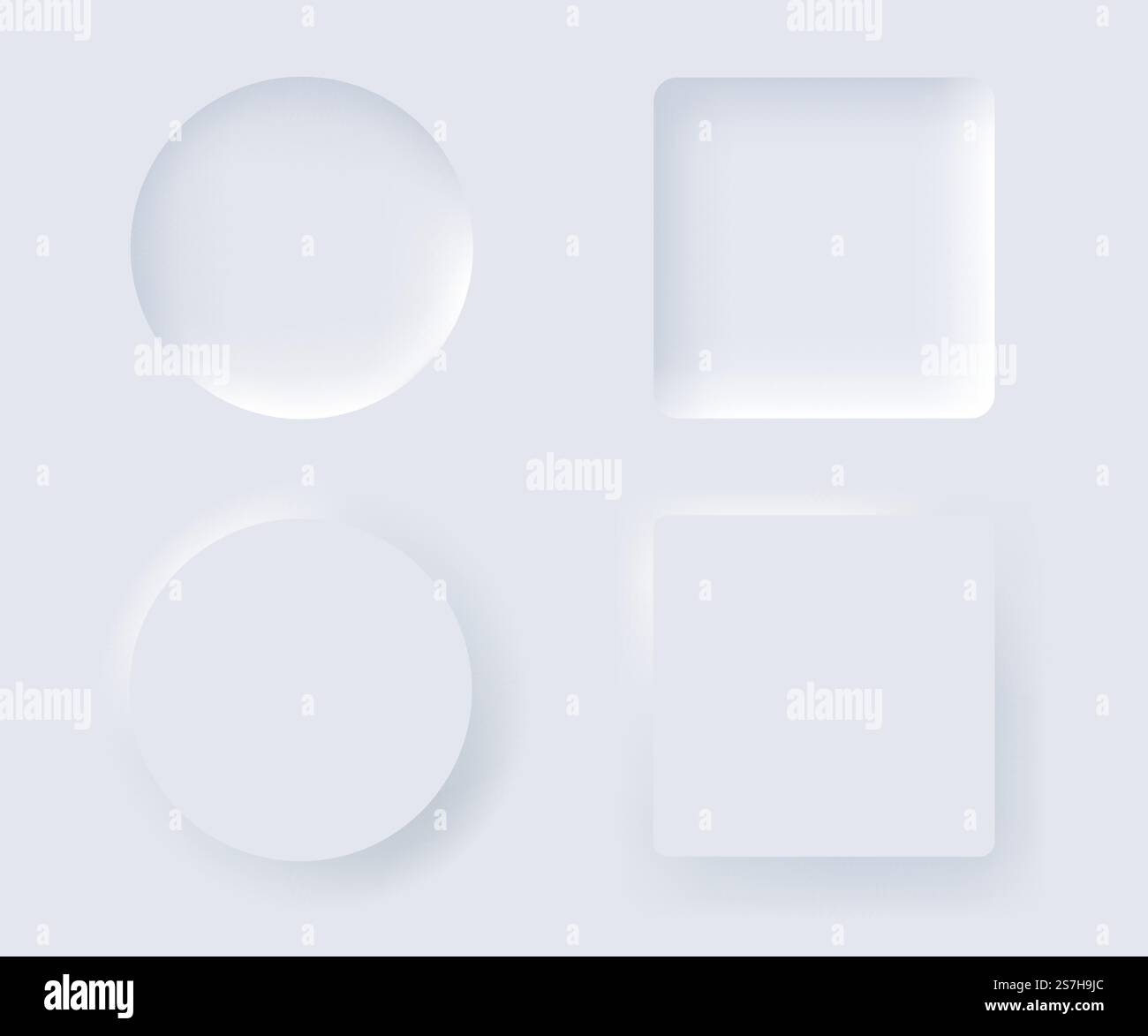 Neumorphism vector design element set. Trendy interface for applications. Stock Vector