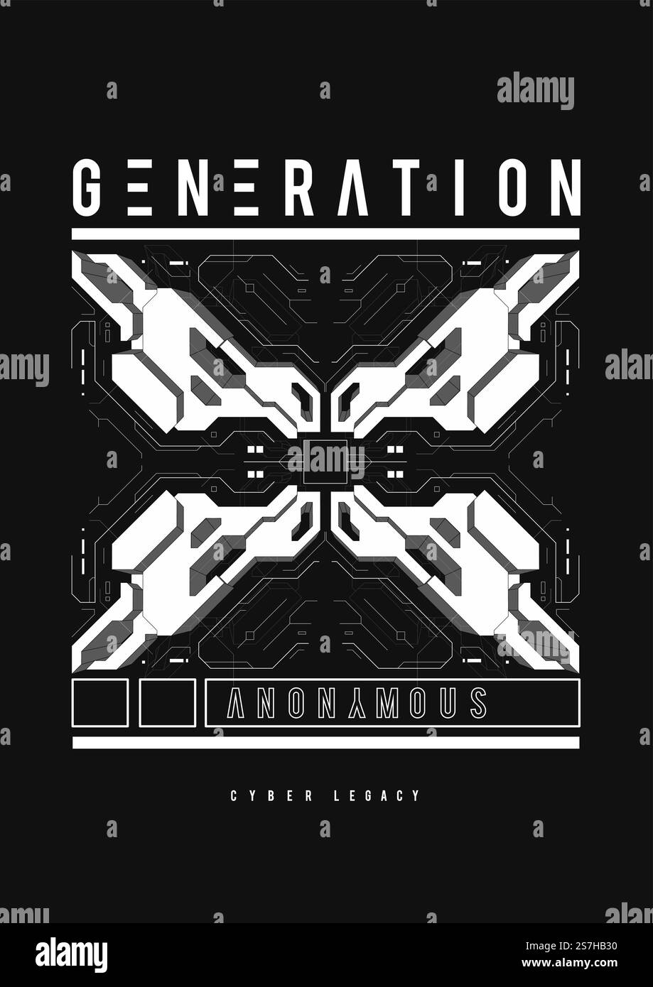 Cyberpunk futuristic poster. Tech Abstract poster template with HUD ...