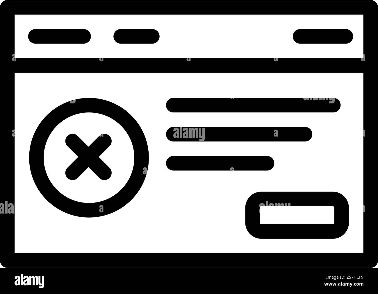 certificate disapprove line icon vector. certificate disapprove sign ...