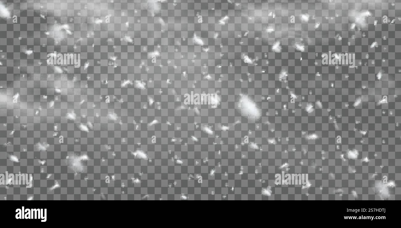 Falling Christmas Shining snow, fog and wind isolated on transparent ...