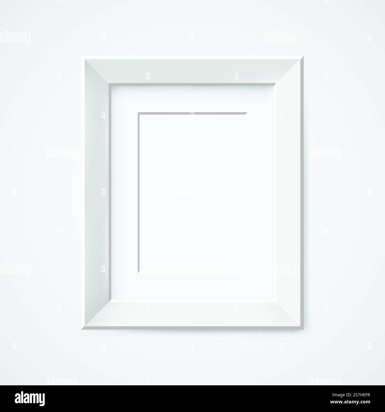 Grey rectangular 3d photo frame with shadow Vector illustration. Gray rectangular photo frame with shadow Stock Vector