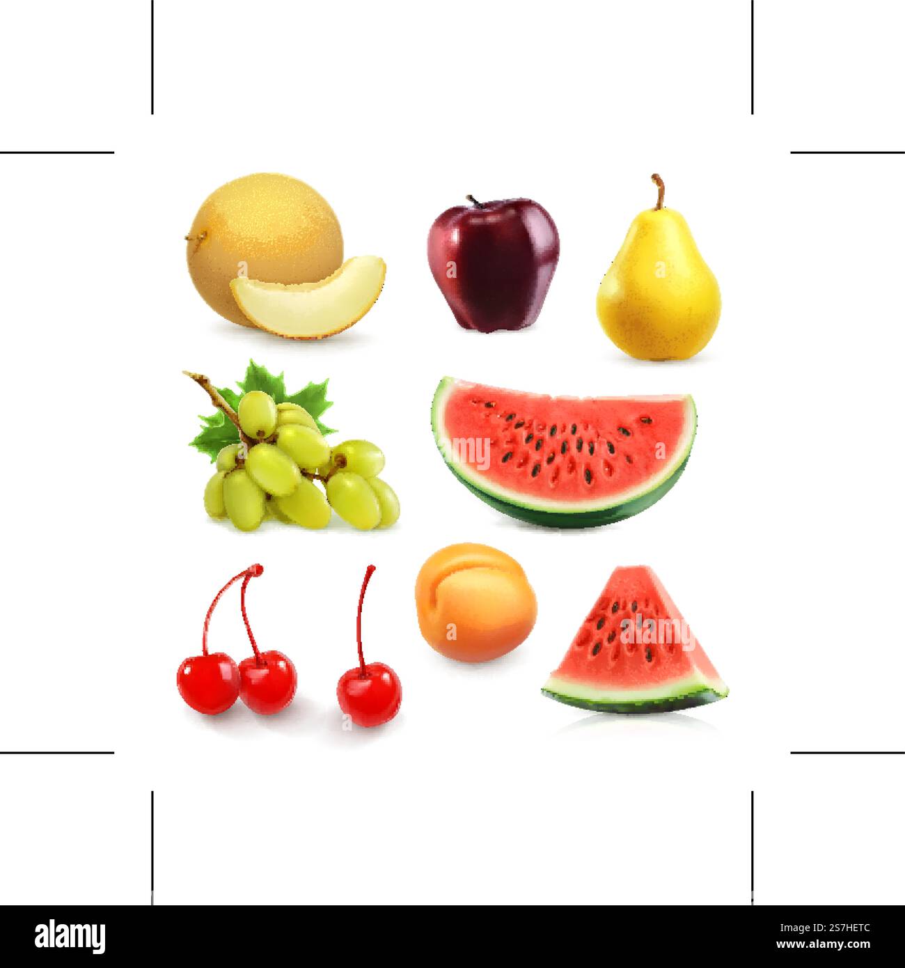 Summer fruits, set of vector icon Stock Vector Image & Art - Alamy