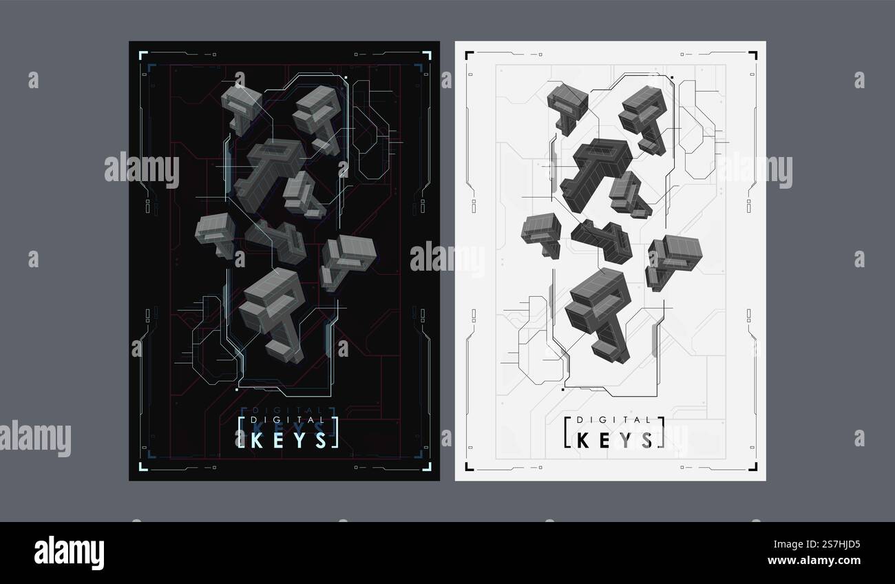 Polygonal Key icon on digital background, Internet Technology Concept ...