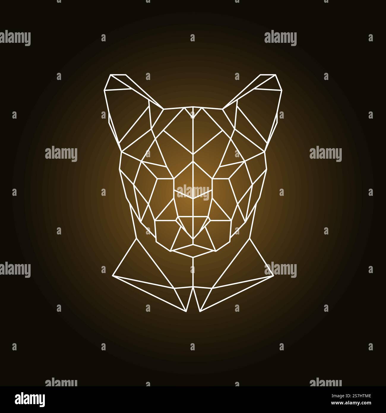Puma head portrait. Polygonal style. Vector illustration. Stock Vector