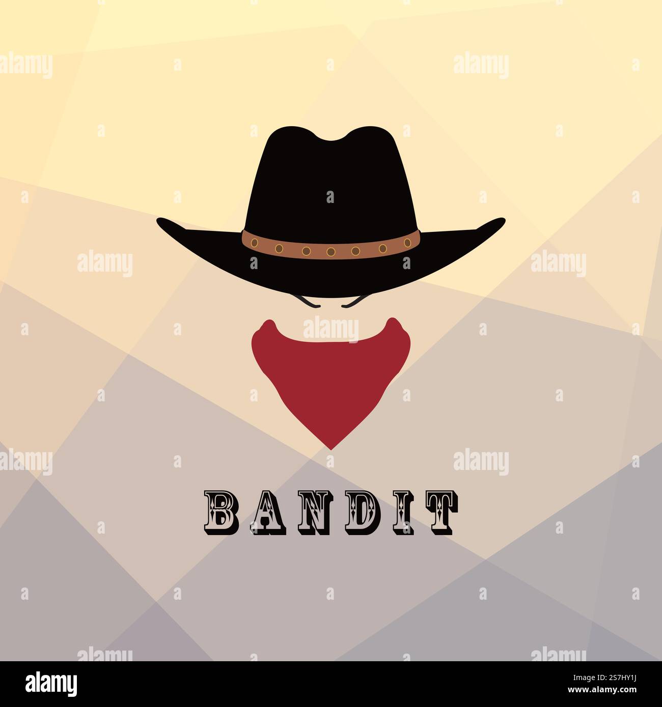 American cowboy head. Bandit Texas icon. Vector illustration.. American cowboy icon Stock Vector