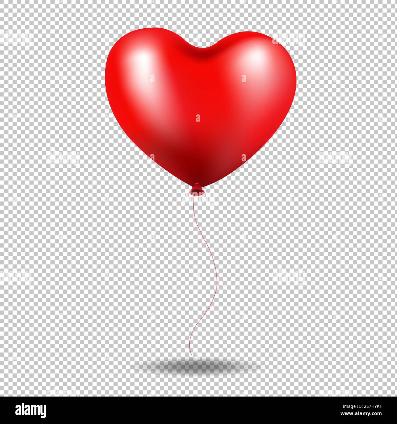 Red Balloon Heart In Transparent Background With Gradient Mesh, Vector ...