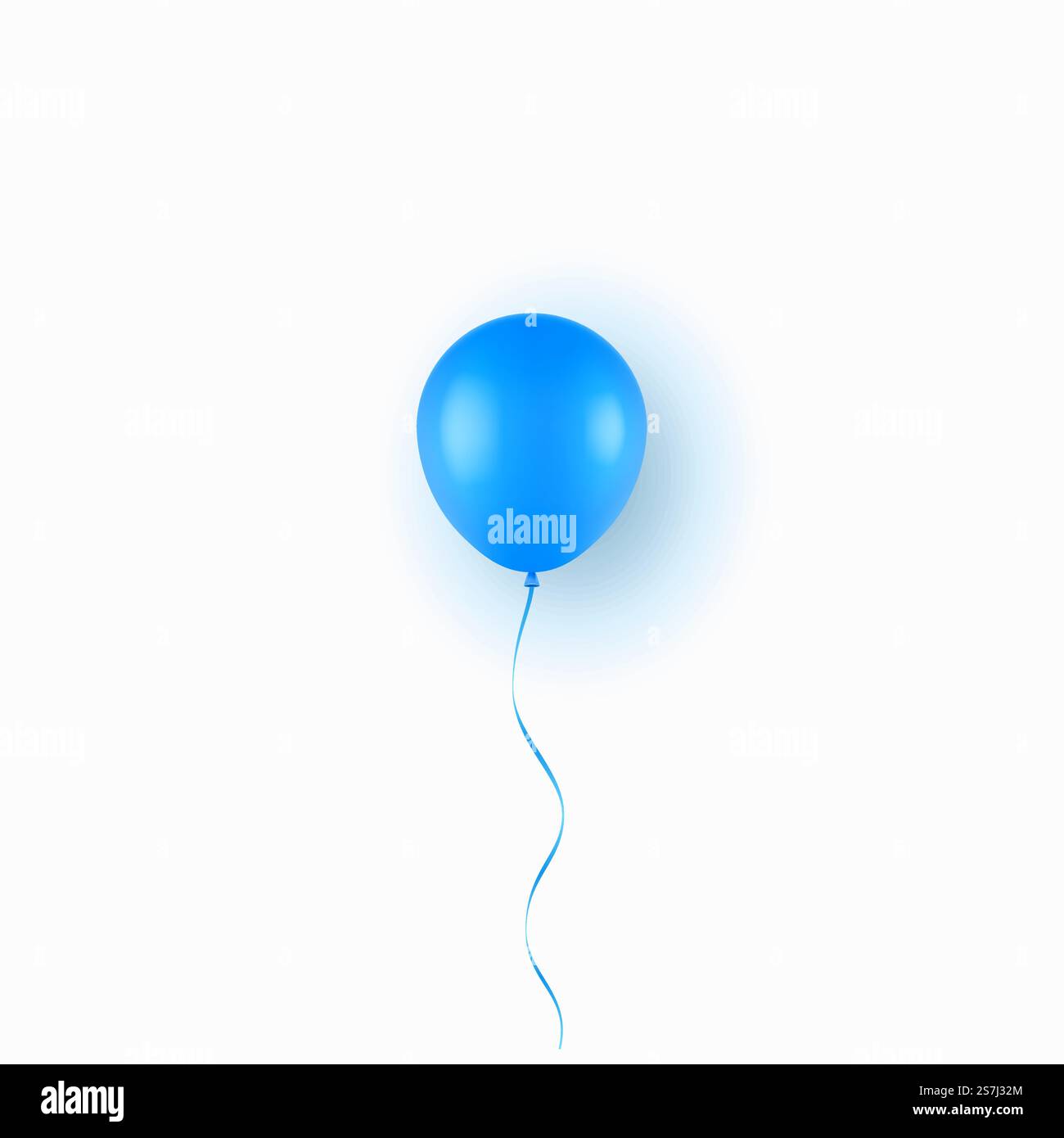 Realistic blue balloon isolated on white background. Vector ...