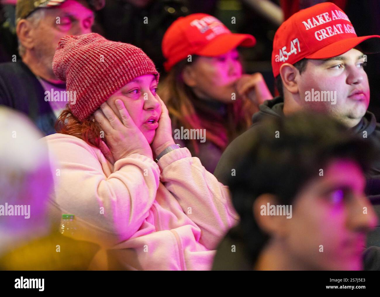 Washington, United States. 19th Jan, 2025. Attendees gather for the ...