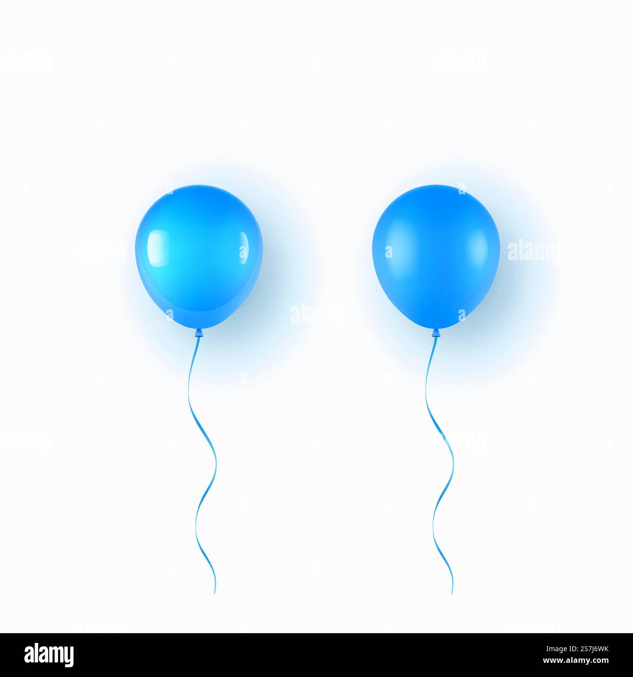 Realistic blue balloon isolated on white background. Vector ...