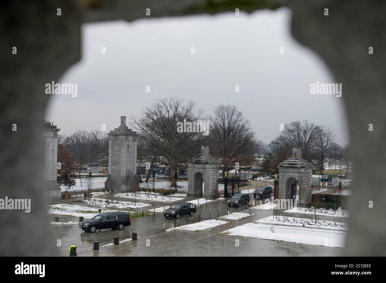 The motorcade of Vice Presidentelect JD Vance departs Arlington