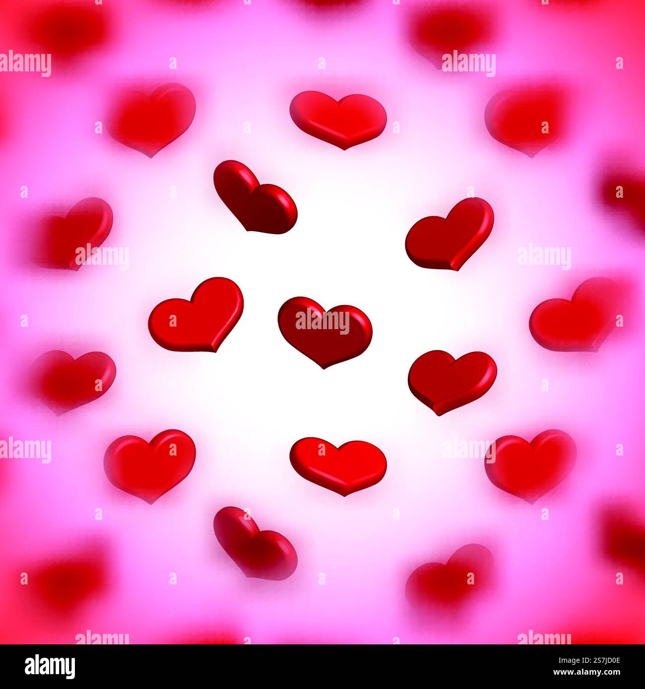 Valentines Day frame with blurred scattered hearts. Valentines Day frame with blurred hearts Stock Vector
