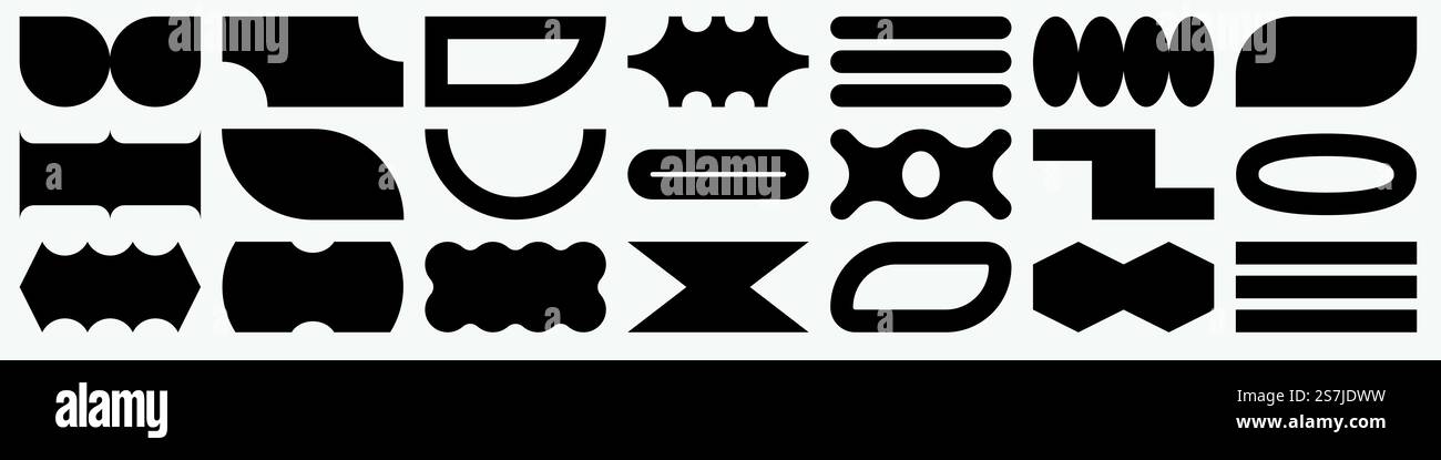Trendy vector shapes set in Y2K aesthetics Stock Vector