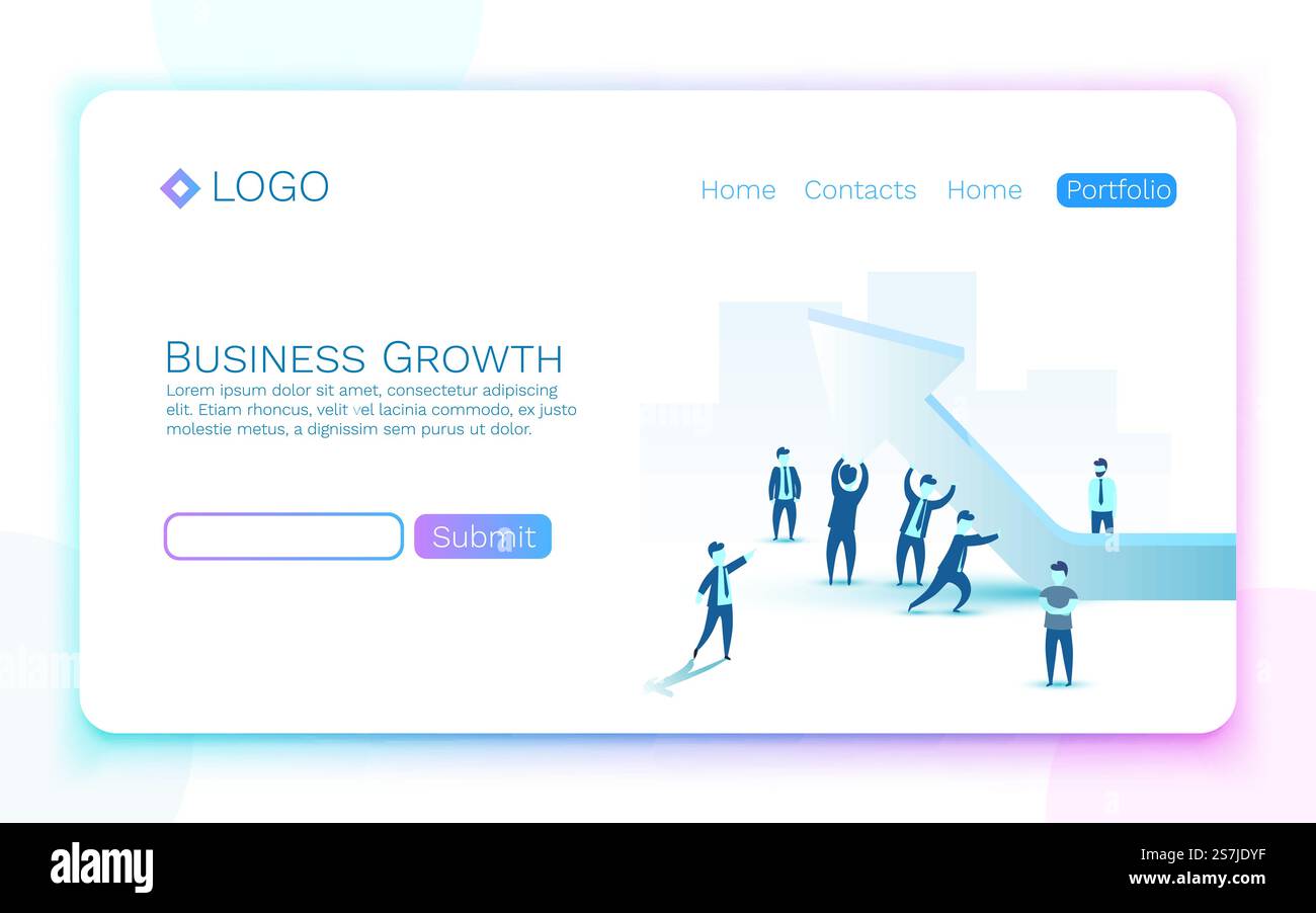 People Business growth arrow at the top. Vector illustration Stock ...