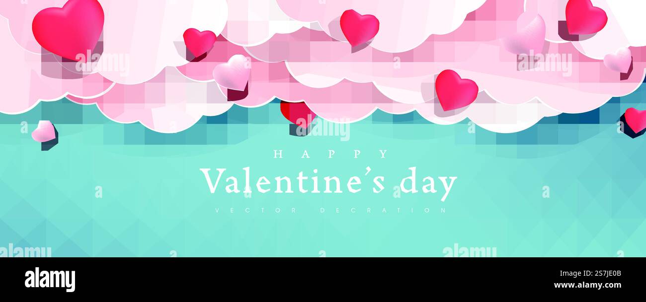 Valentines day background with Heart Shaped Balloons. Vector ...