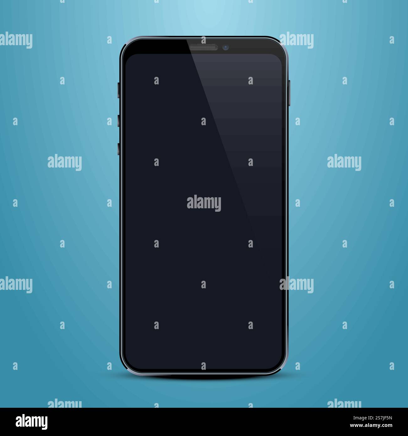 Phone with a black screen, object electronics. Vector illustration ...