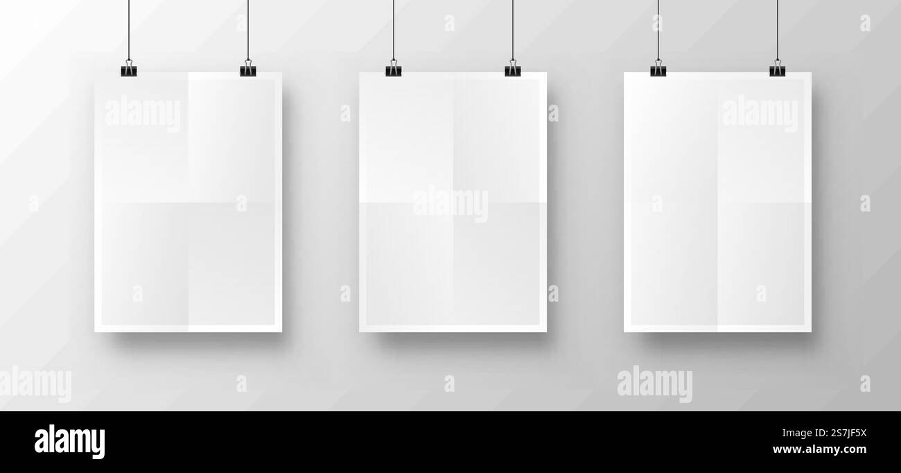 Paper poster A4 on the white background. Vector illustration Stock Vector